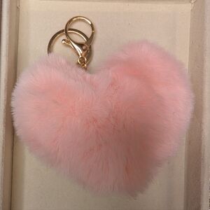 Fluffy Heart Keychain
